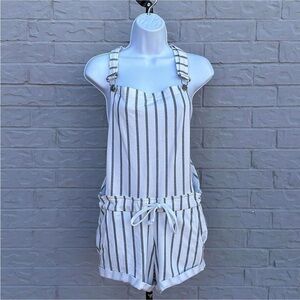 Striped Overall Shorts